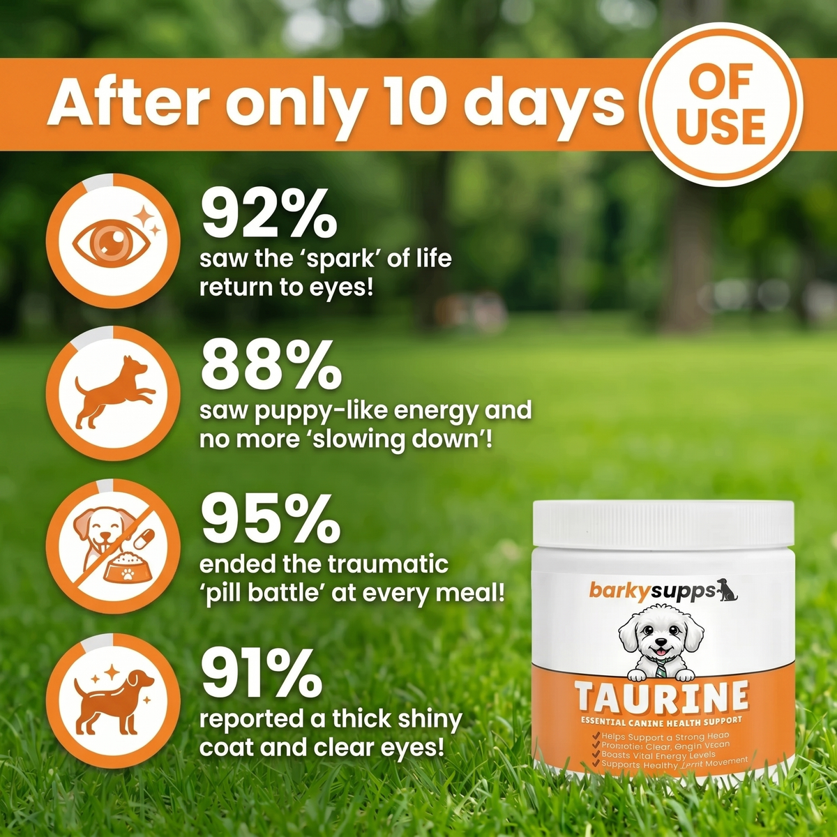 Stop The Decline In Your Dog With BarkySupps™ Taurine