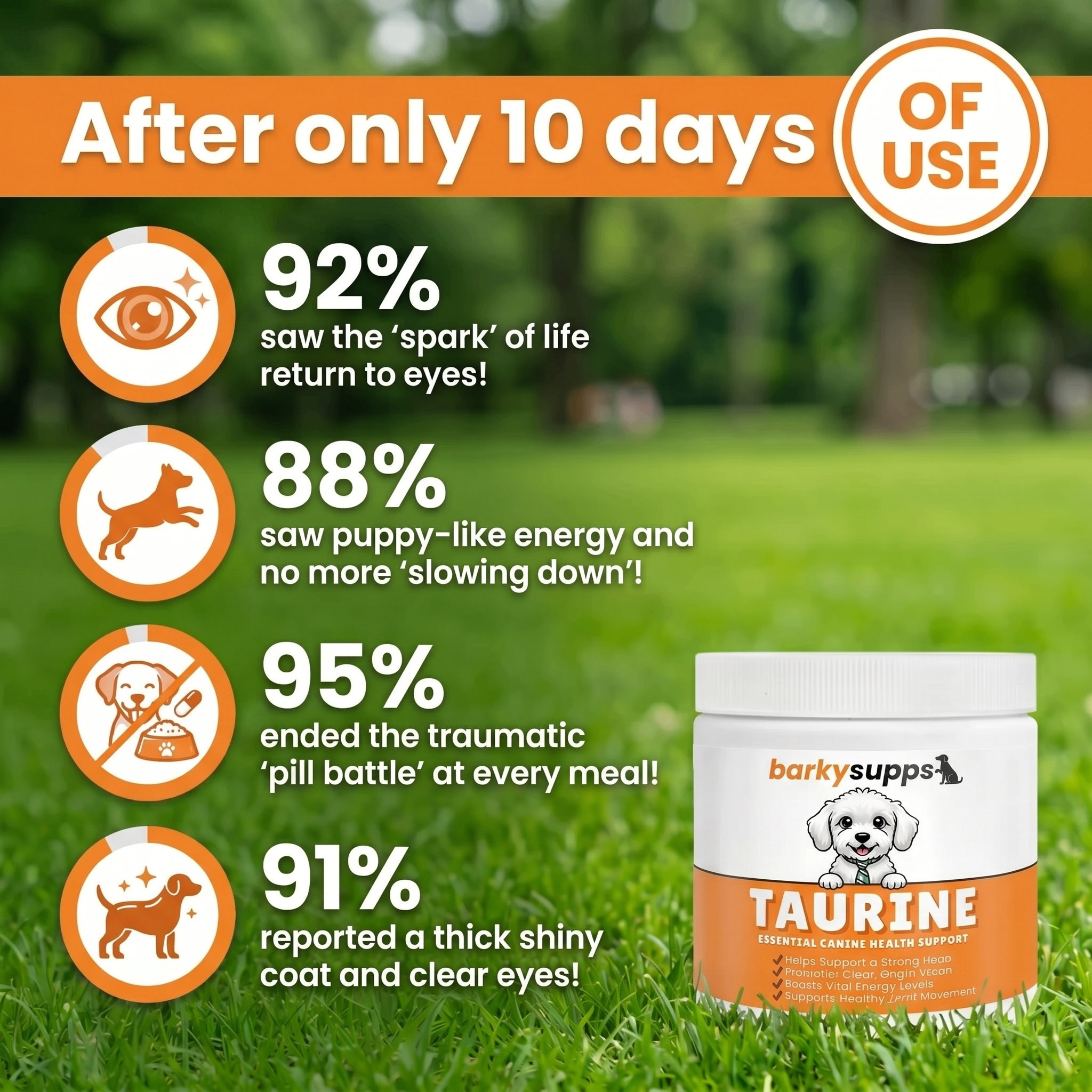 Stop The Decline In Your Dog With BarkySupps™ Taurine